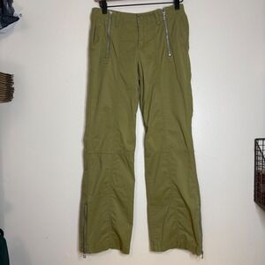 GAP Women Olive Green Cargo‎ Pants Zip Details Stretch XS